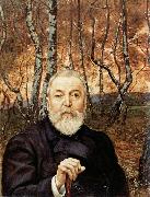 Hans Thoma Self-Portrait before a Birch Wood oil painting on canvas
